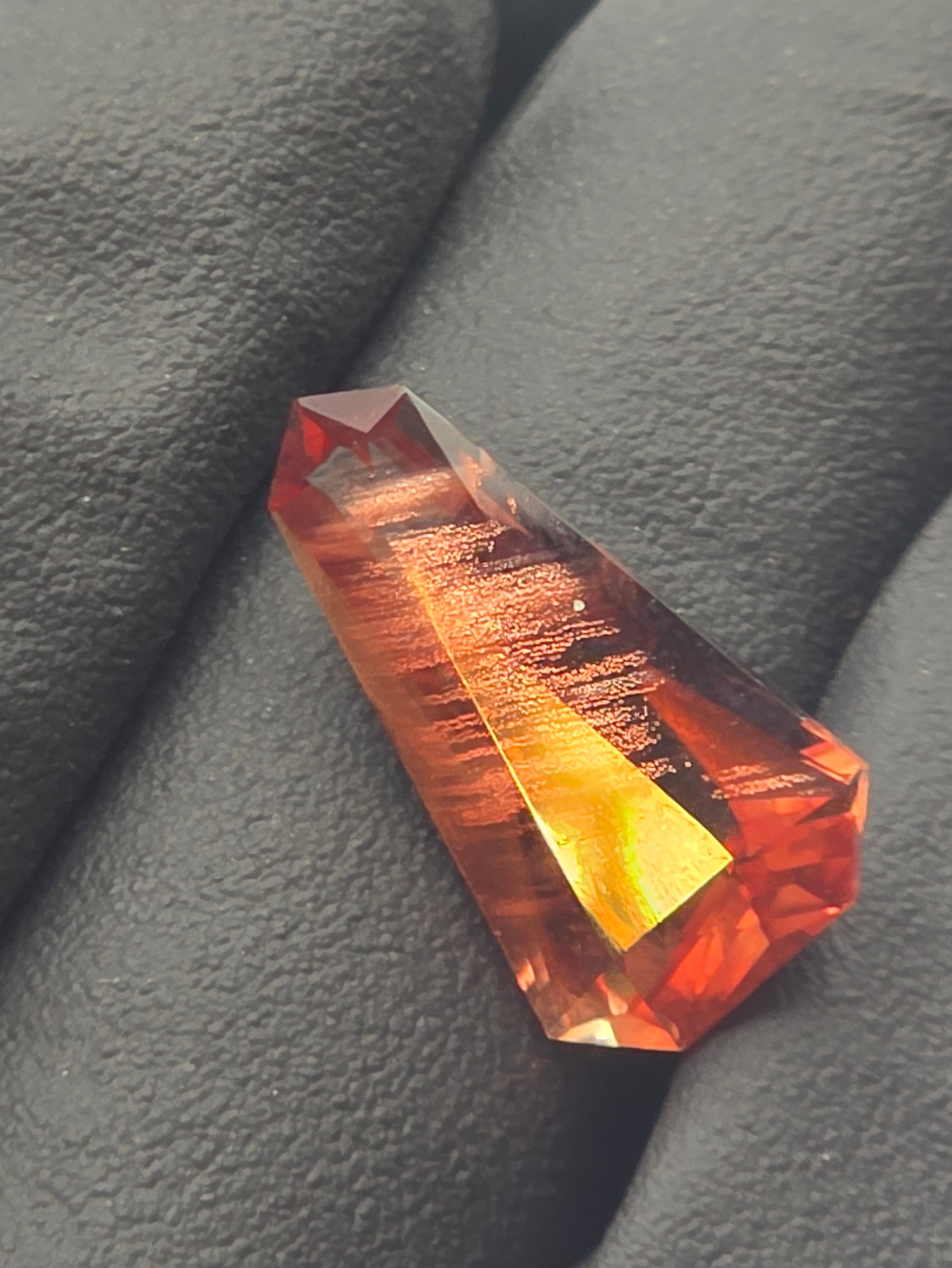 Oregon Sunstone Kite 7.7 ct Fire Orange/Red 11×20 a12