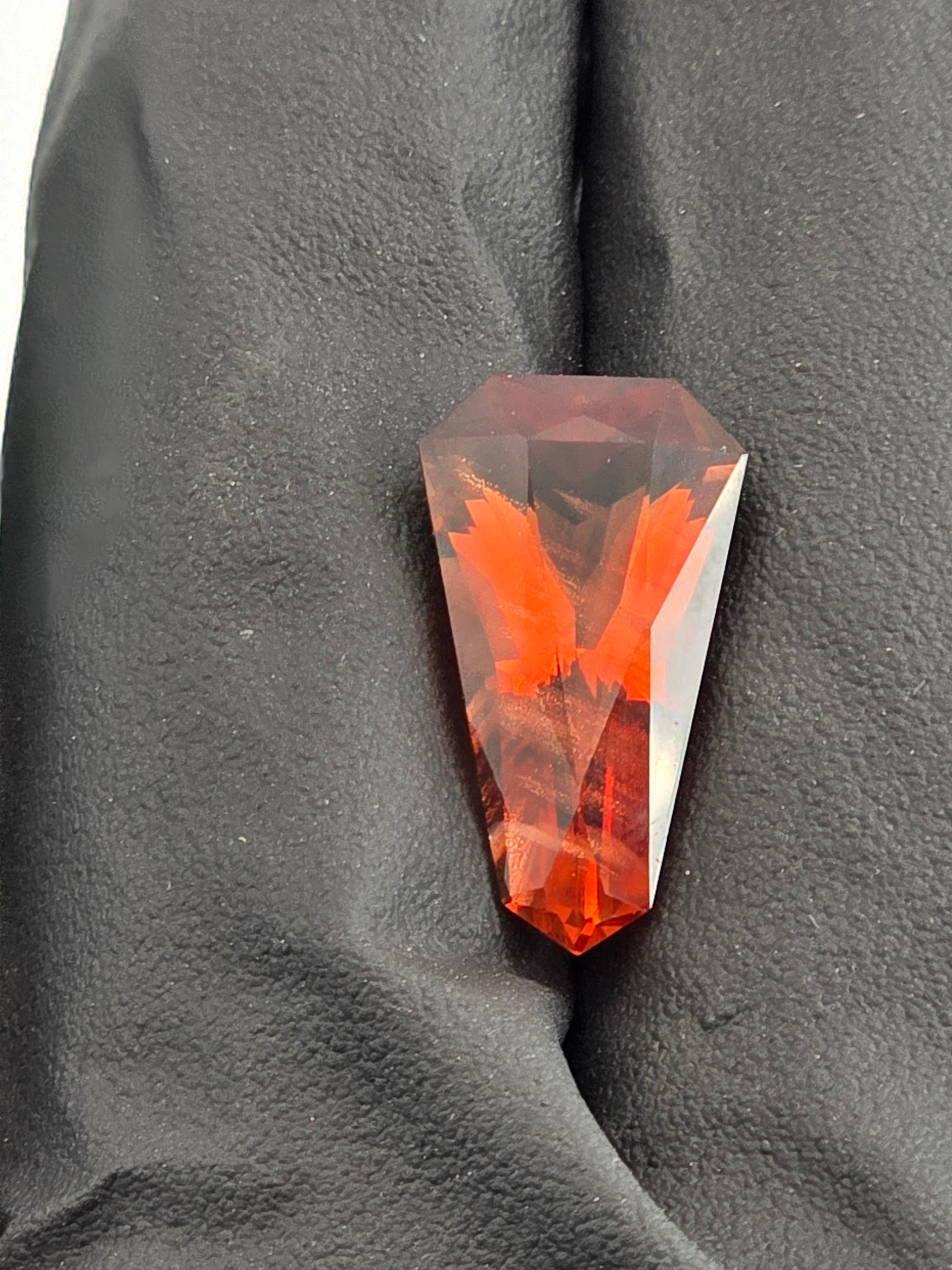 Oregon Sunstone Kite 7.7 ct Fire Orange/Red 11×20 a12